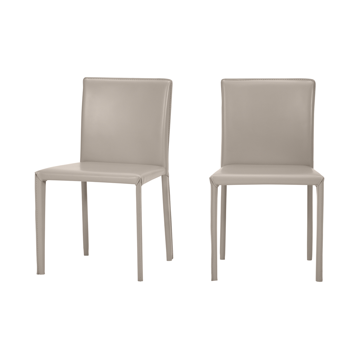 Calcott Set of 2 Dining Chairs, Putty Grey PVC – image 1