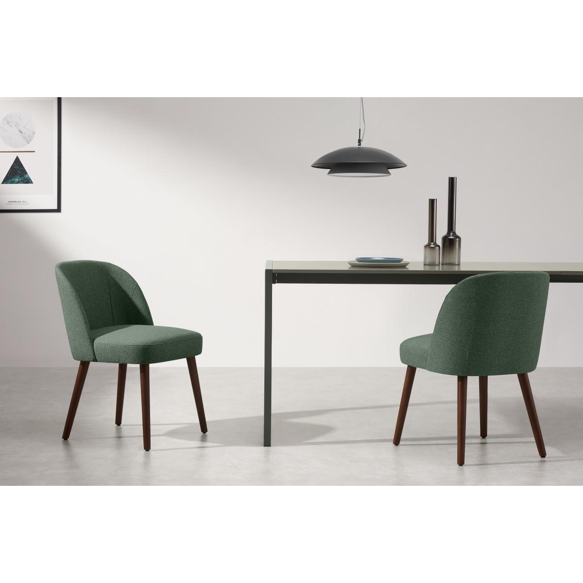 Swinton Set of 2 Dining Chairs, Darby Green with Dark Stain Legs – image 3