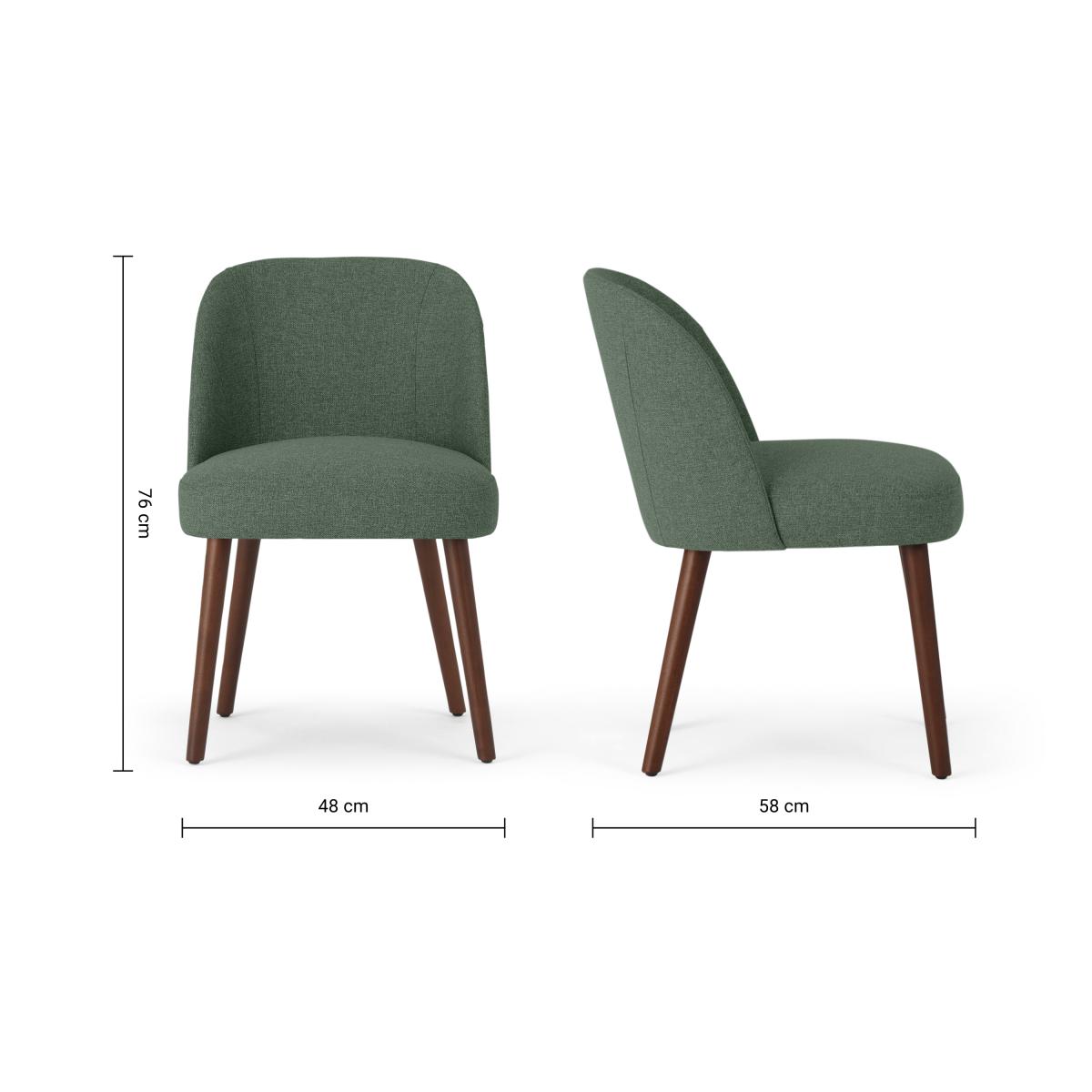 Swinton Set of 2 Dining Chairs, Darby Green with Dark Stain Legs – image 7