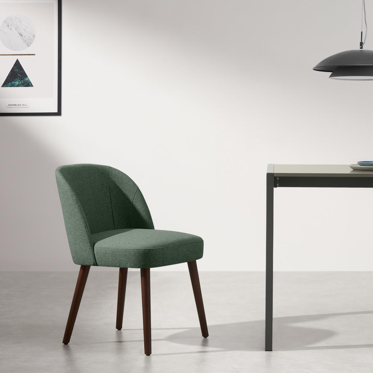 Swinton Set of 2 Dining Chairs, Darby Green with Dark Stain Legs – image 8