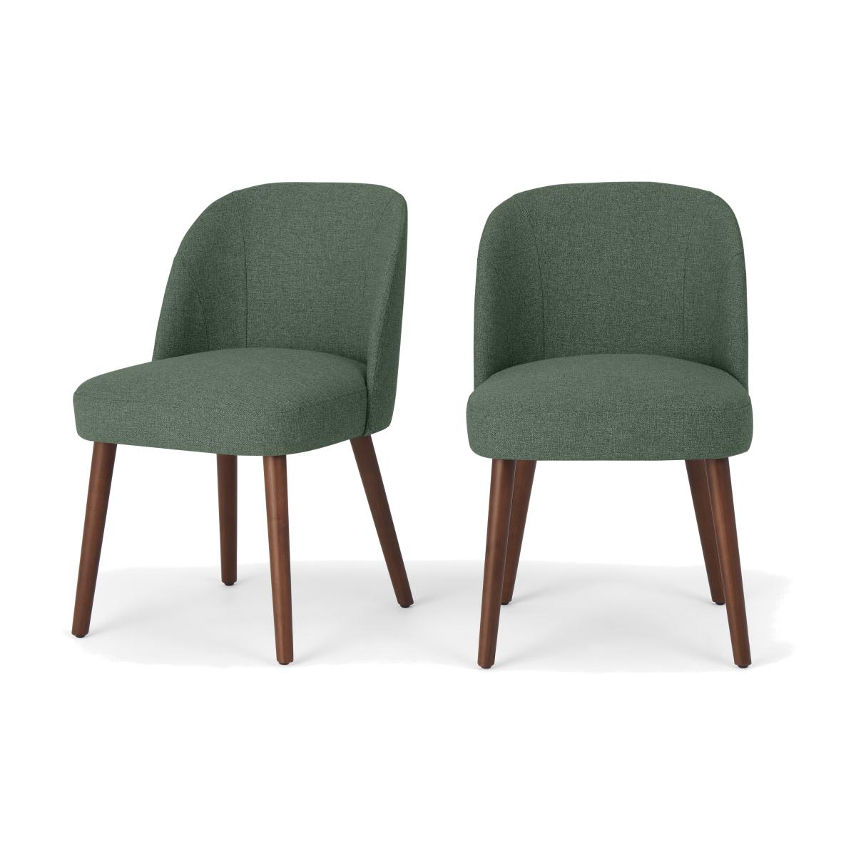 Swinton Set of 2 Dining Chairs, Darby Green with Dark Stain Legs – image 1