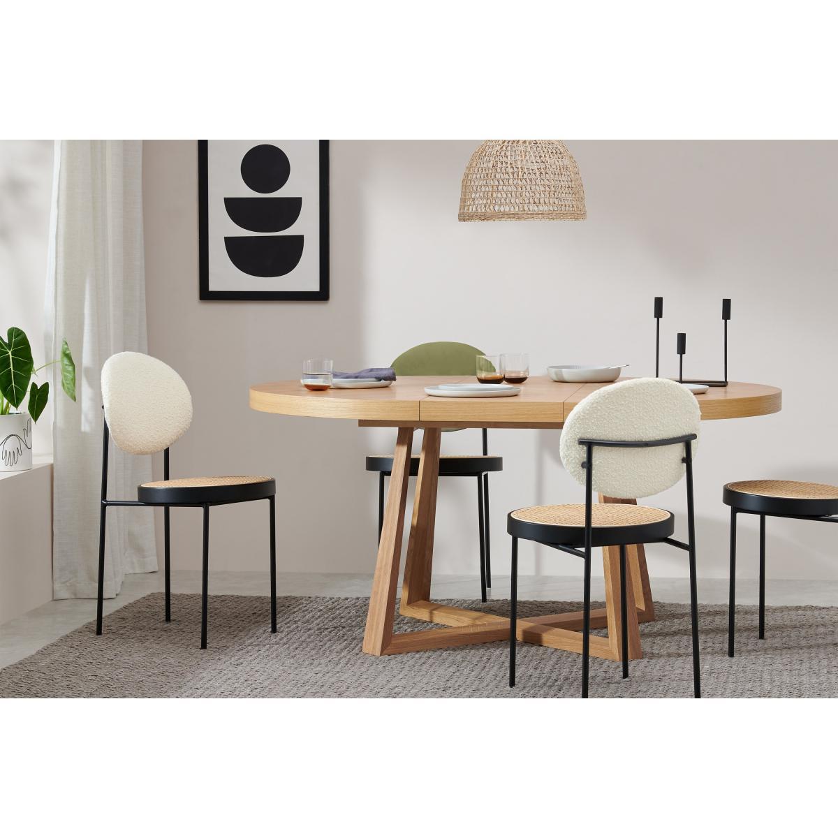 Rumana Dining Chair, Cane & Whitewash Boucle – image 4