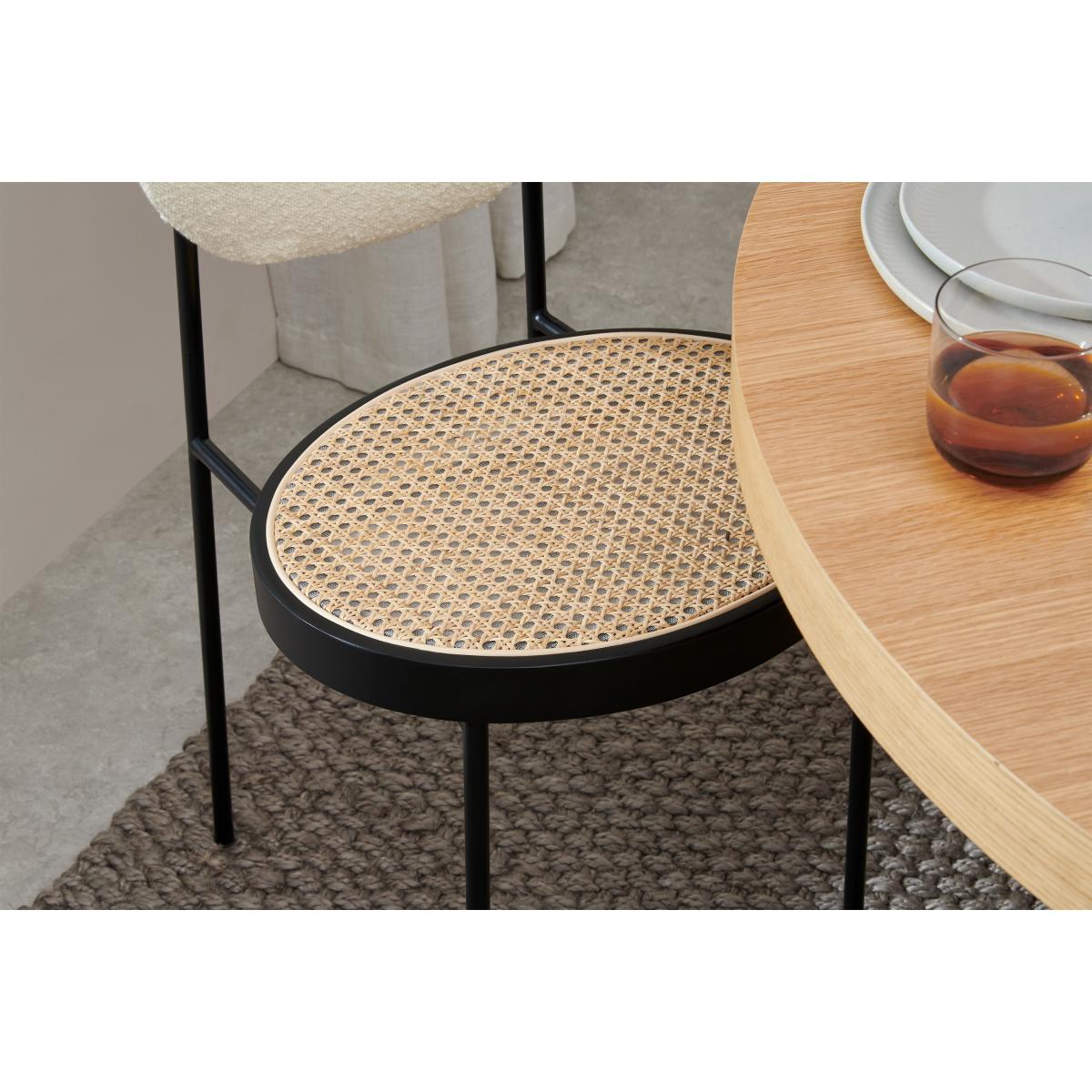 Rumana Dining Chair, Cane & Whitewash Boucle – image 5