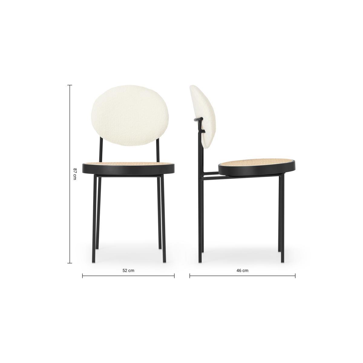 Rumana Dining Chair, Cane & Whitewash Boucle – image 8
