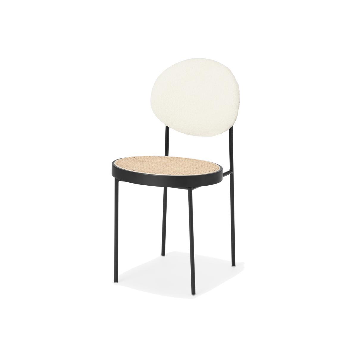 Rumana Dining Chair, Cane & Whitewash Boucle – image 1