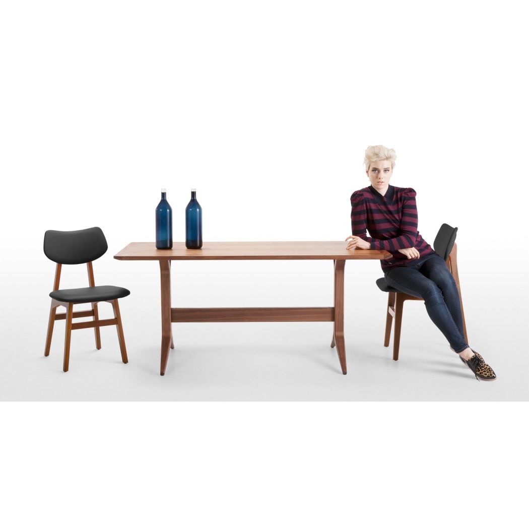 Jacob - Set of 2 Jacob Dining Chairs, Coal Black and Walnut – image 2