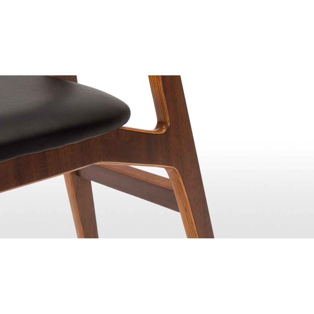 Jacob - Set of 2 Jacob Dining Chairs, Coal Black and Walnut – image 6