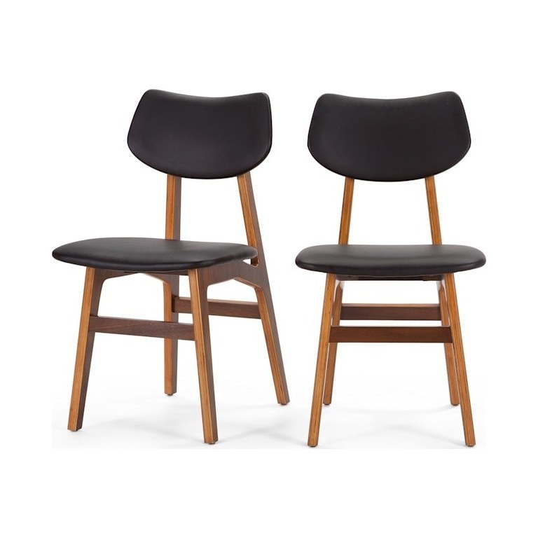 Jacob - Set of 2 Jacob Dining Chairs, Coal Black and Walnut – image 1
