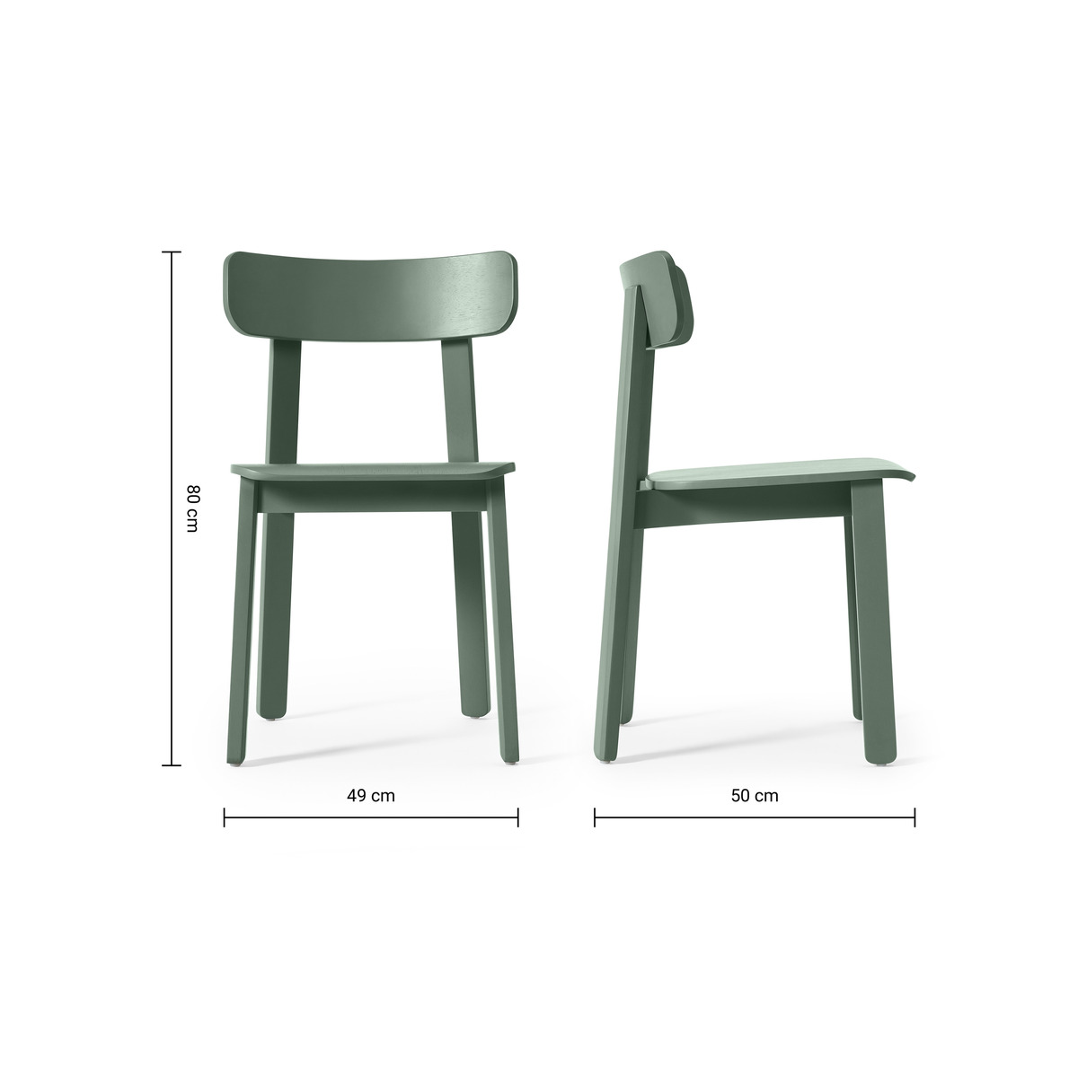 Asuna Set of 2 Dining Chairs, Fern Green – image 6