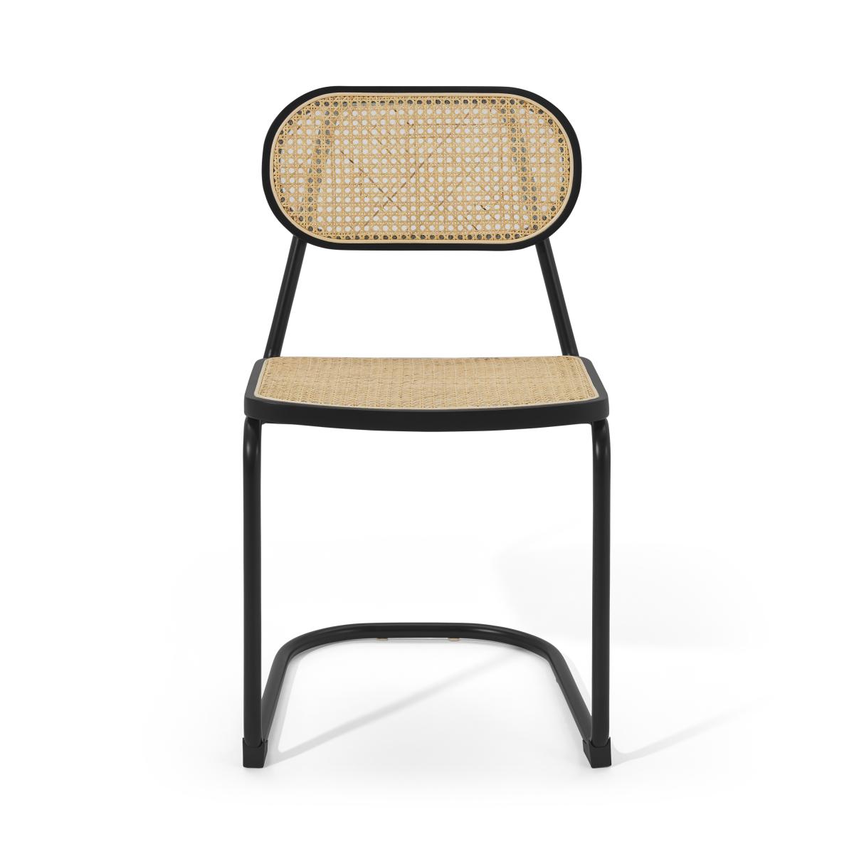 Leora Dining Chair, Cane & Black – image 2