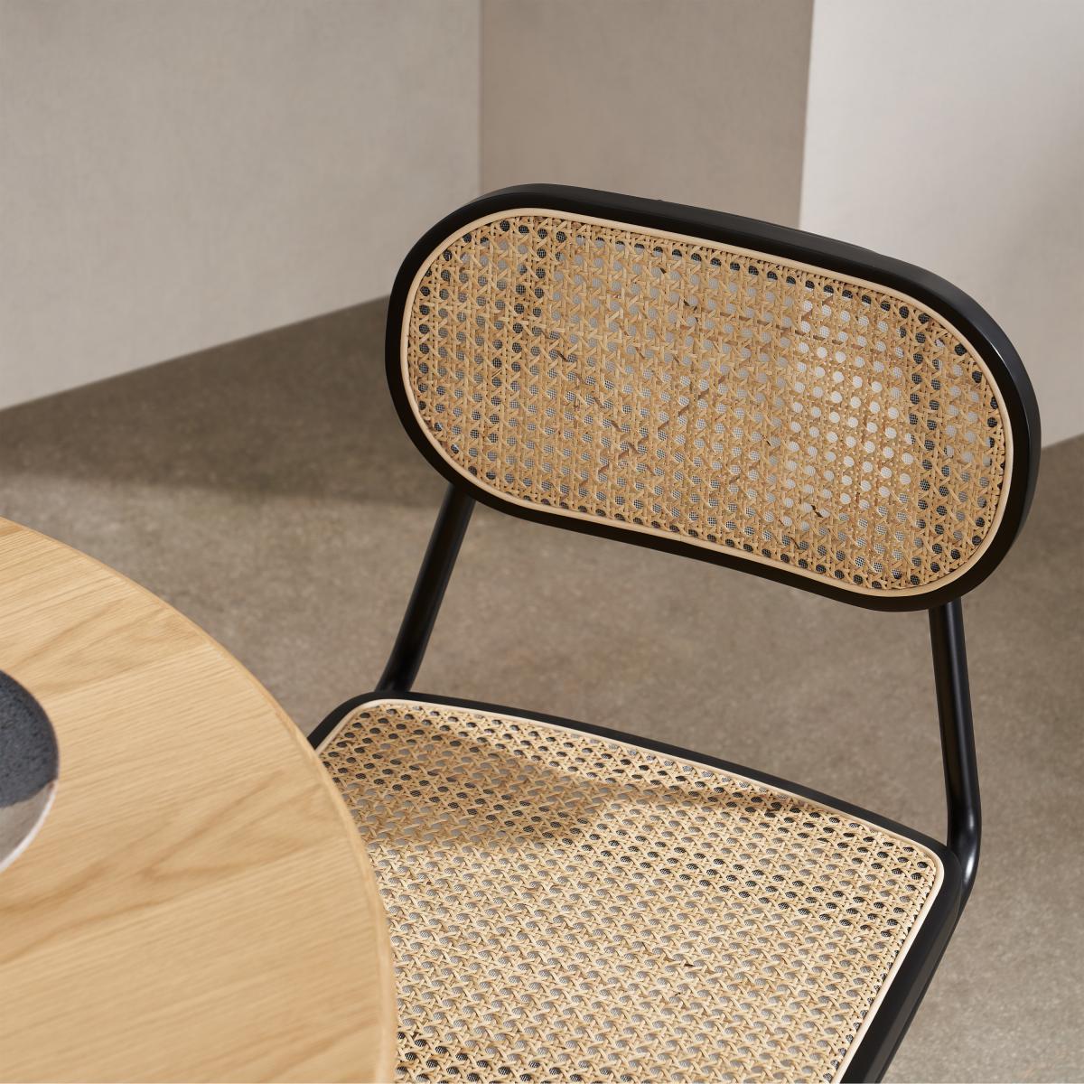 Leora Dining Chair, Cane & Black – image 11