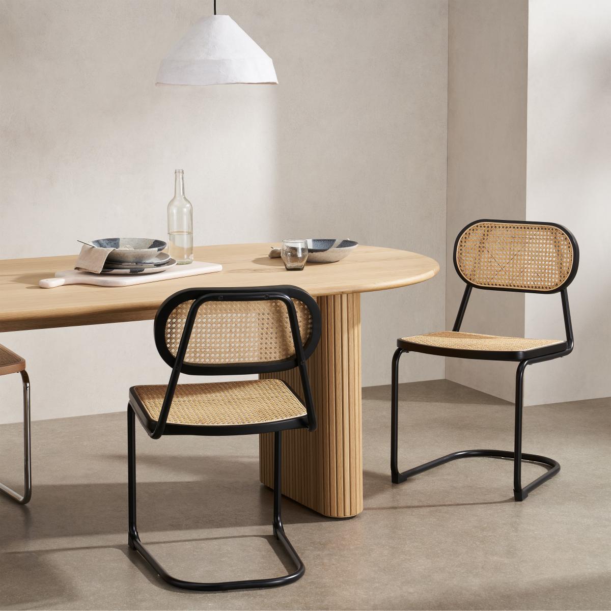 Leora Dining Chair, Cane & Black – image 10