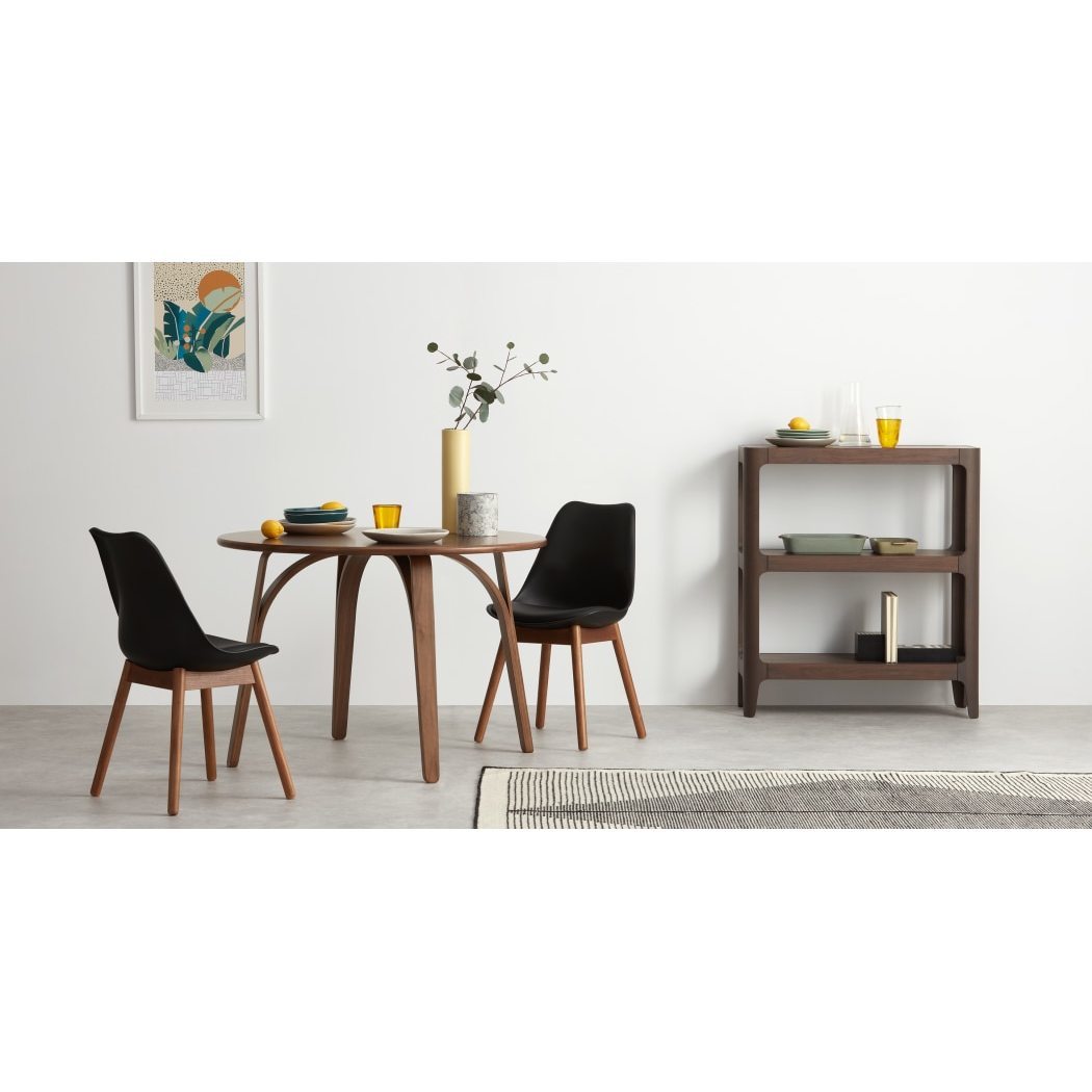 Thelma - Set of 2 Thelma Dining Chairs, Dark Stain Oak and Black – image 2