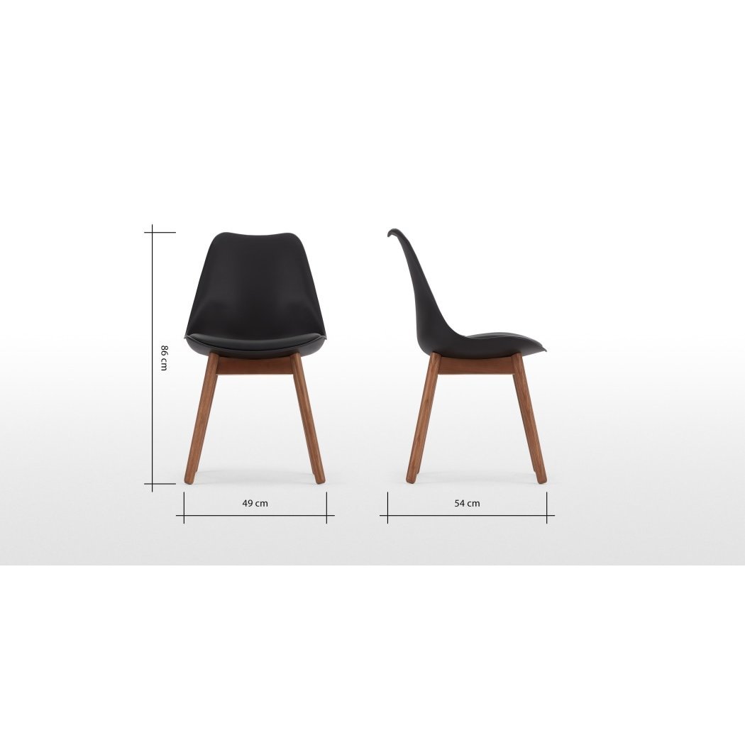 Thelma - Set of 2 Thelma Dining Chairs, Dark Stain Oak and Black – image 5