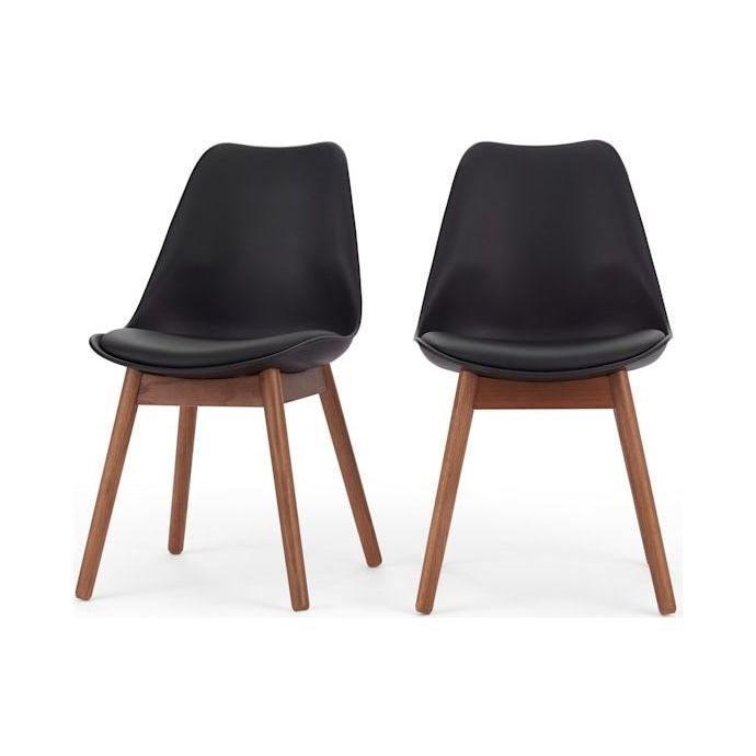 Thelma - Set of 2 Thelma Dining Chairs, Dark Stain Oak and Black – image 1