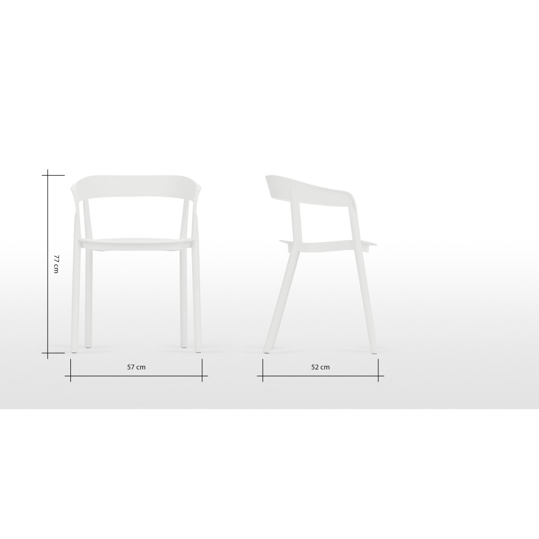 Elsie - Set of 2 Elsie Stackable Dining Chairs, White – image 8