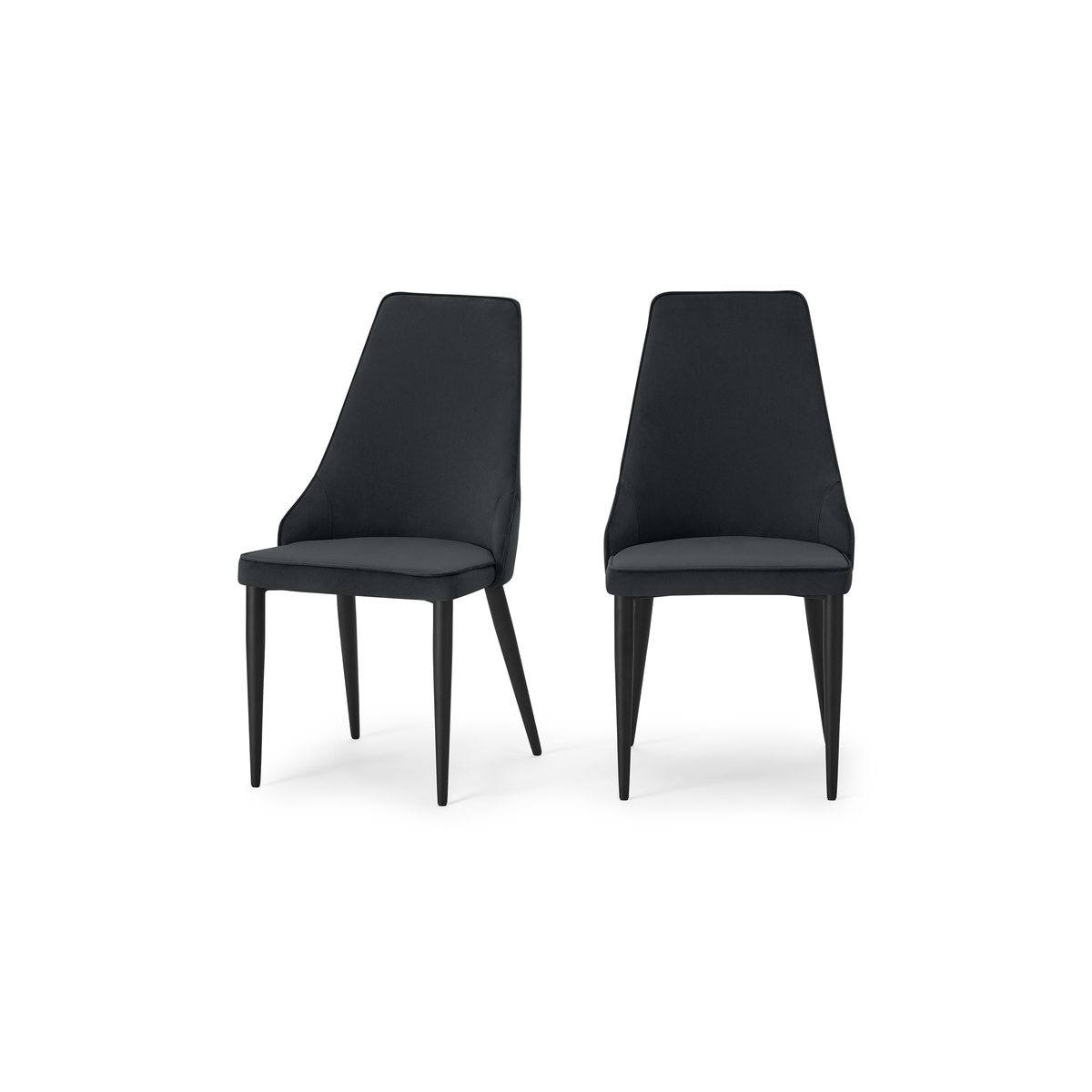 Julietta Set of 2 Dining Chairs, Lead Grey Velvet – image 2