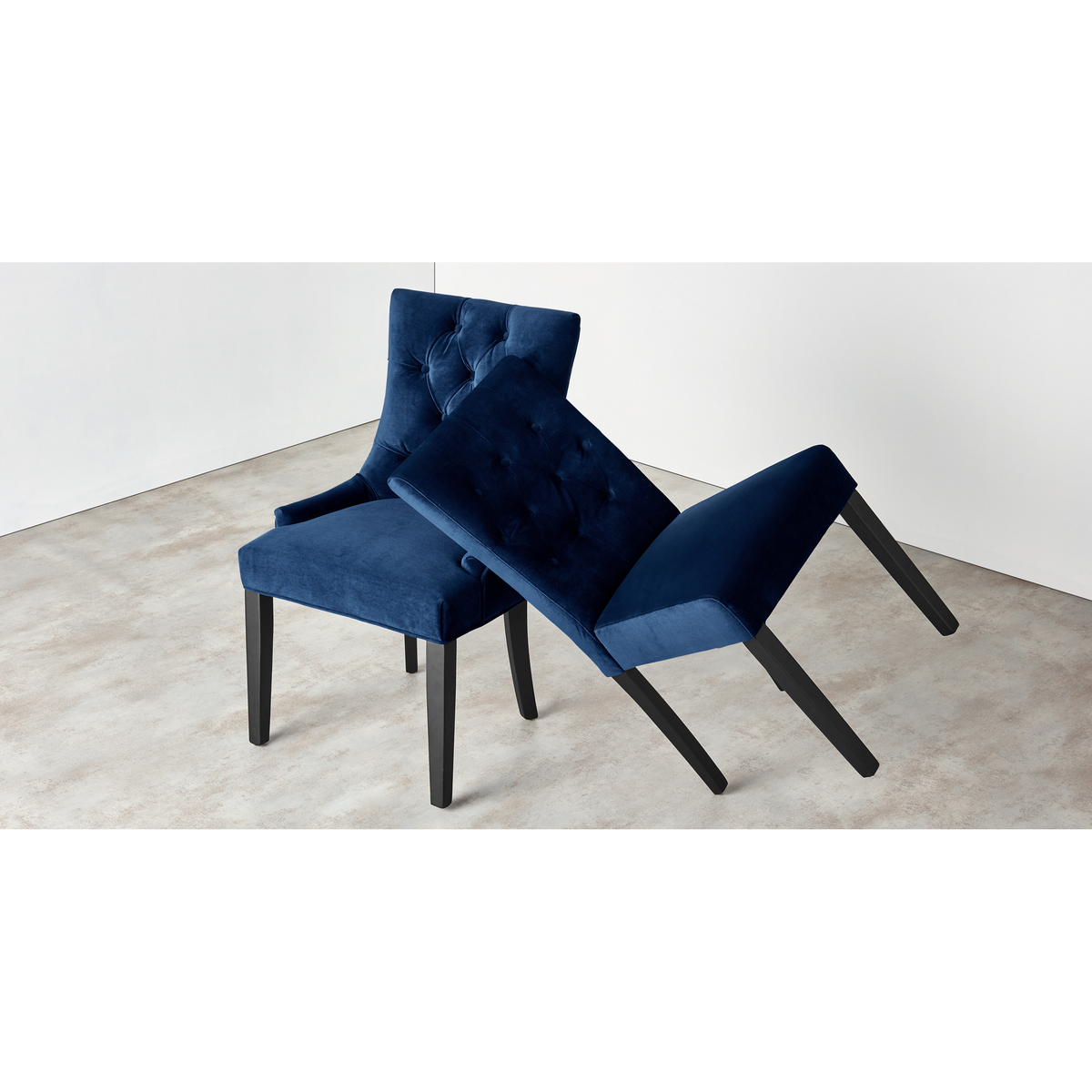 Flynn Scoop Back Chair, Royal Blue Velvet – image 5