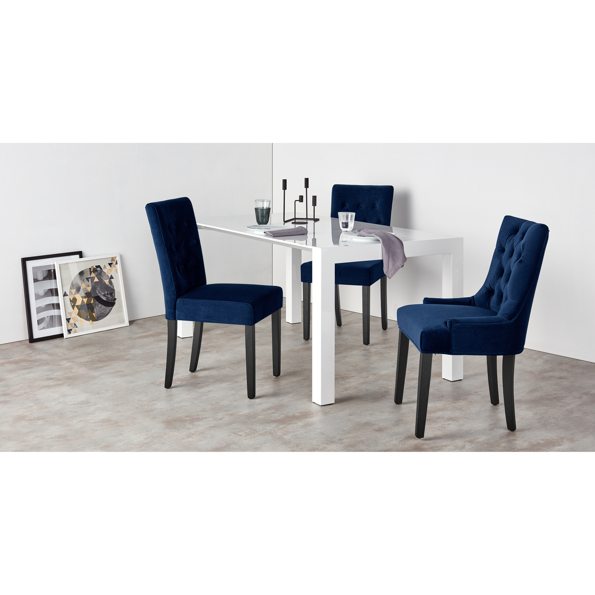 Flynn Scoop Back Chair, Royal Blue Velvet – image 6