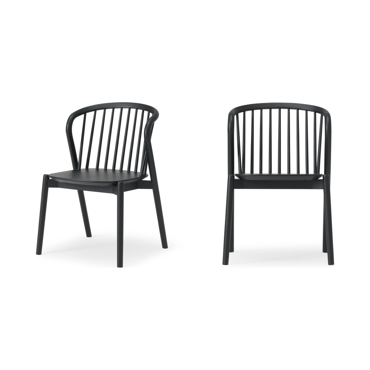 Tacoma Set of 2 Dining Chairs, Charcoal Black – image 1