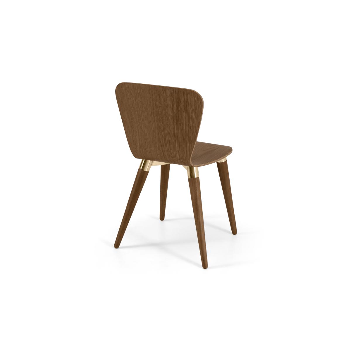 Set of 2 Edelweiss Dining Chairs, Walnut and Brass – image 5