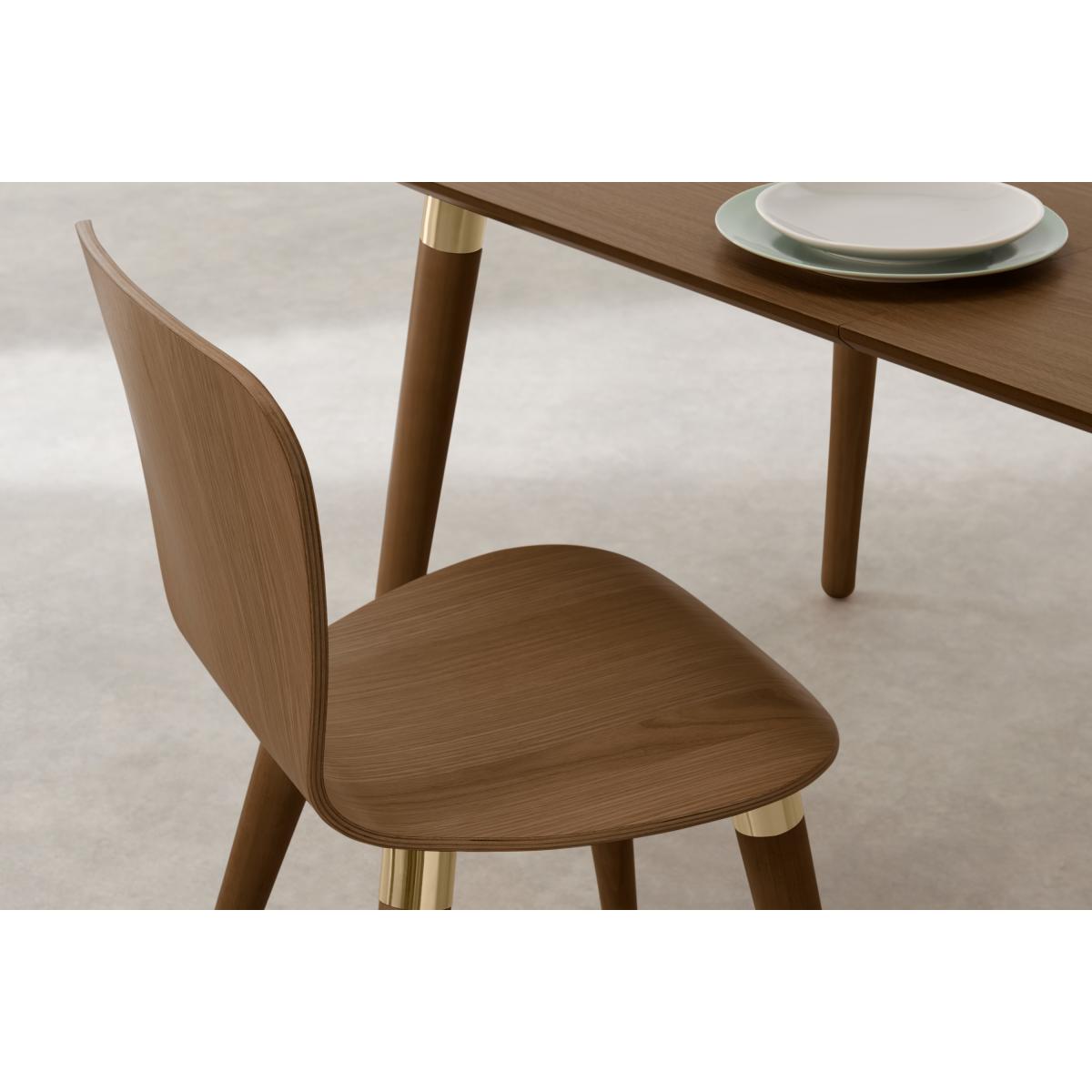 Set of 2 Edelweiss Dining Chairs, Walnut and Brass – image 6