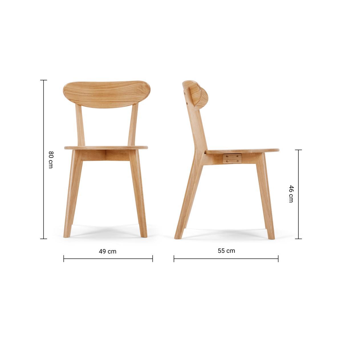 Fjord Set of 2 Dining Chairs, Oak – image 9