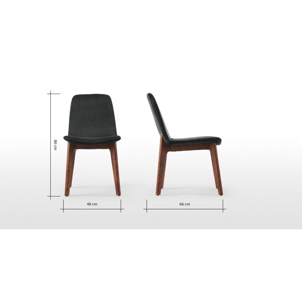 Vine - Set of 2 Vine Dining Chairs, Midnight Grey Velvet – image 5