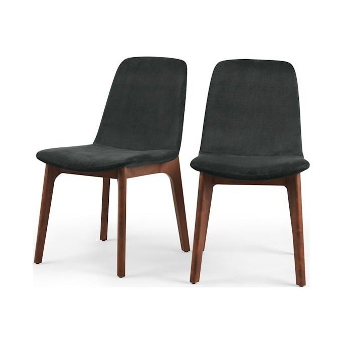 Vine - Set of 2 Vine Dining Chairs, Midnight Grey Velvet – image 1