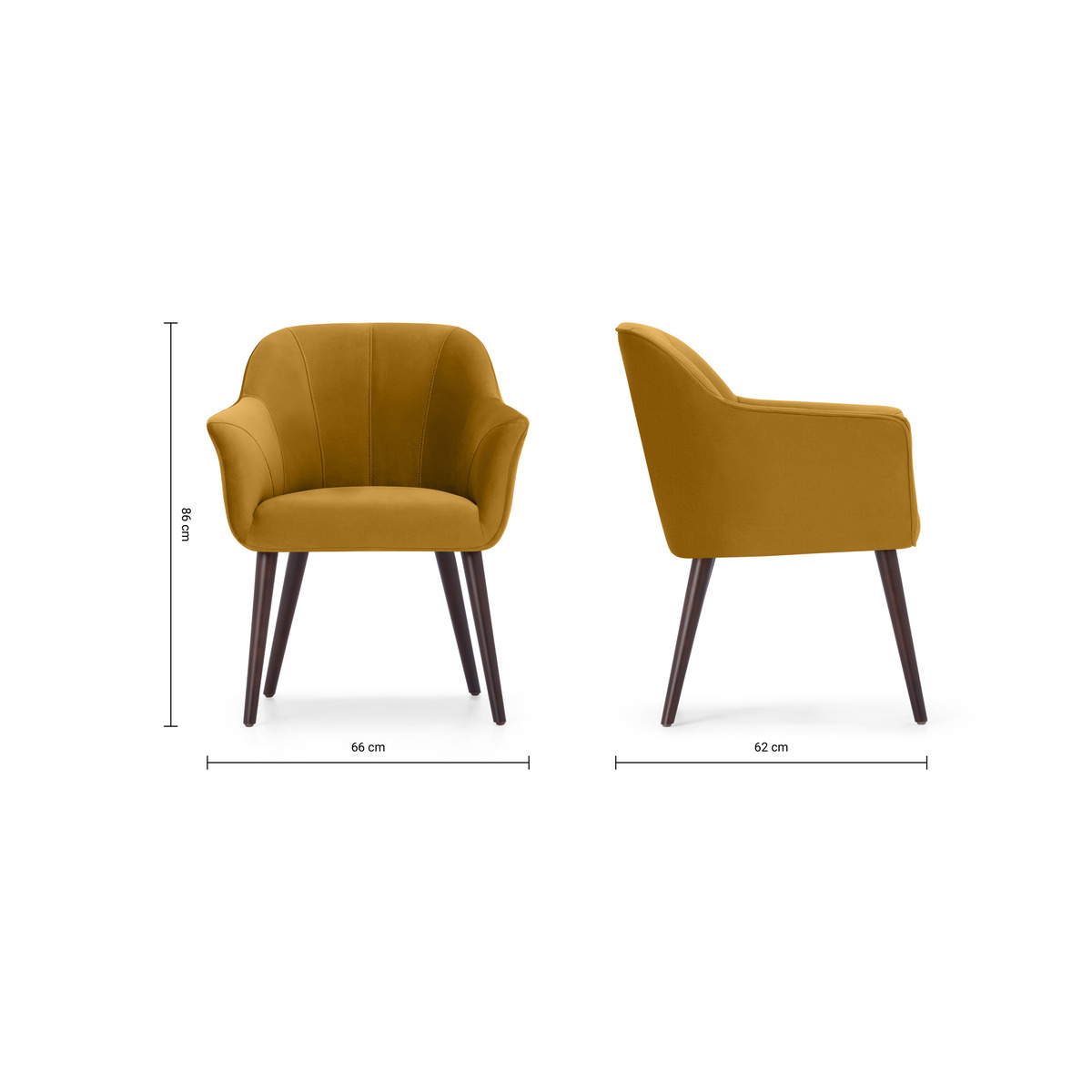 Fordell Carver Dining Chair, Mustard Velvet – image 4