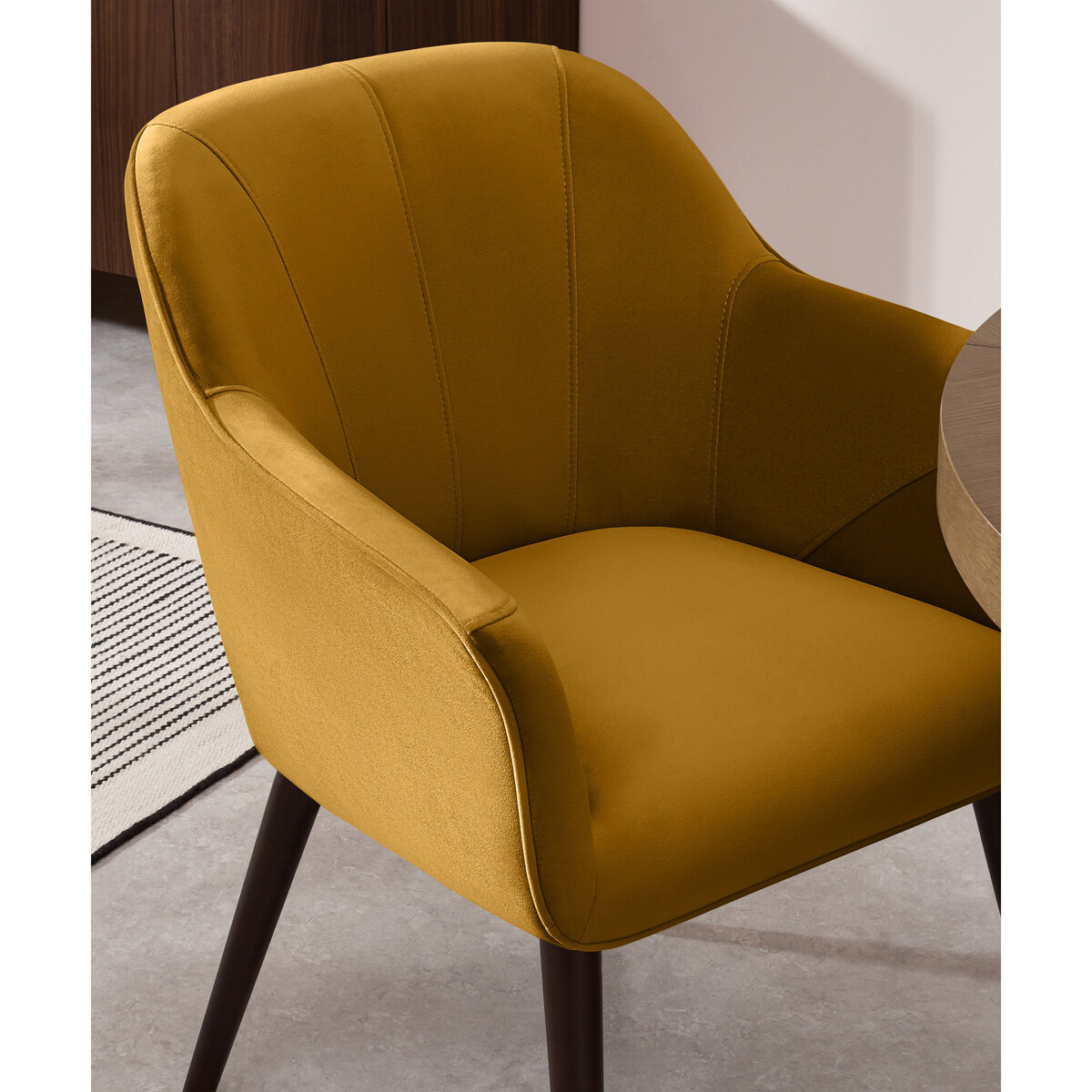 Fordell Carver Dining Chair, Mustard Velvet – image 6