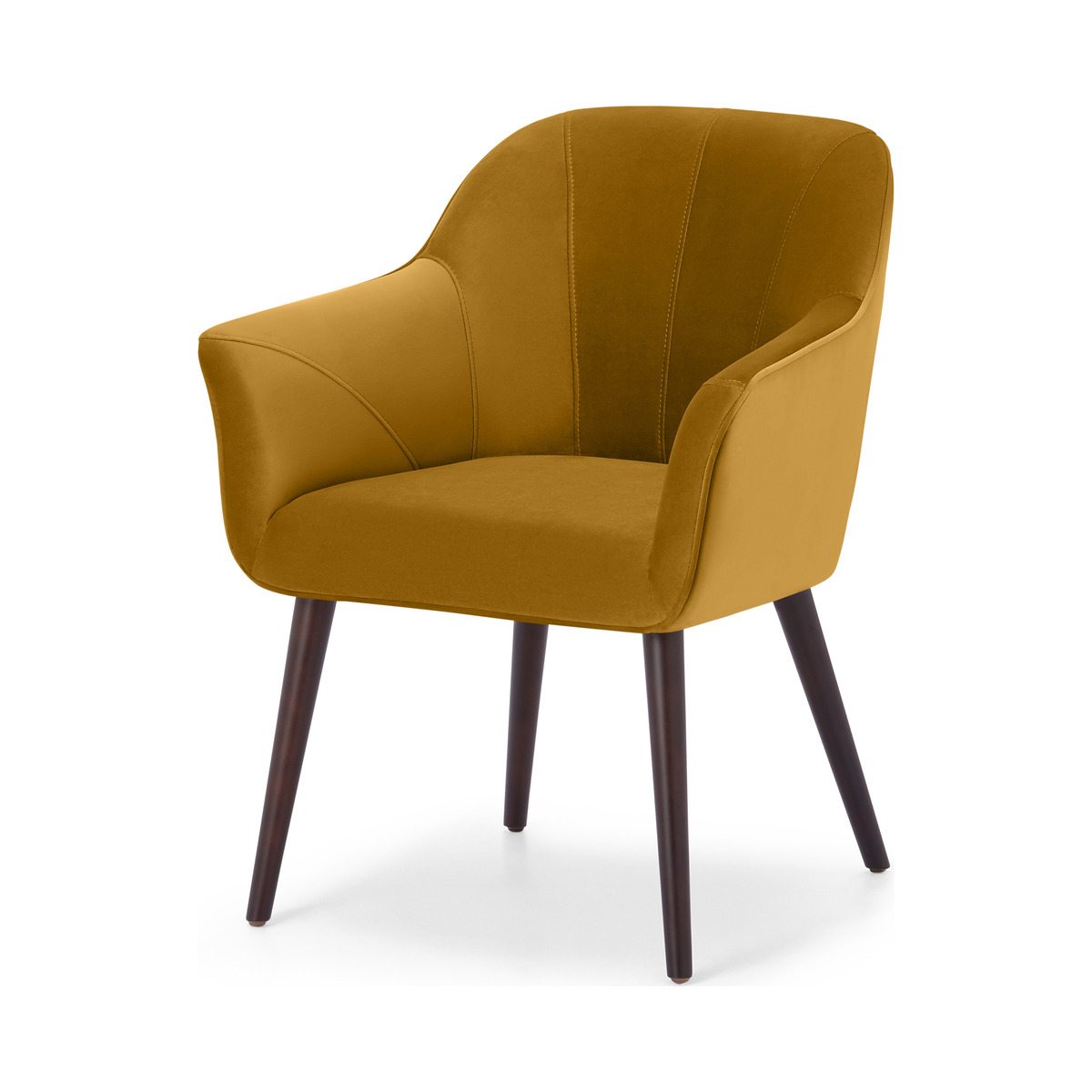 Fordell Carver Dining Chair, Mustard Velvet – image 1