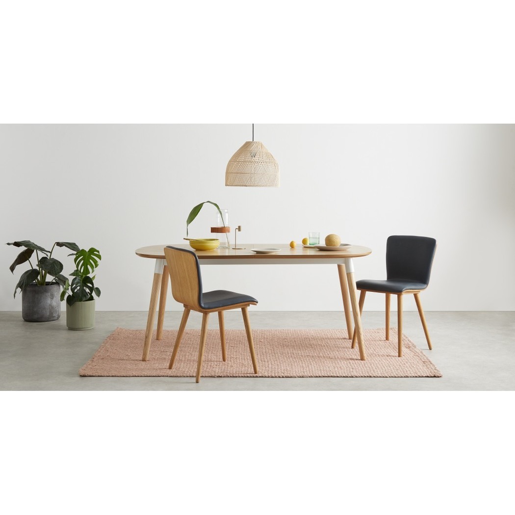 Geoffrey - Set of 2 Geoffrey Dining chairs, Oak and PU Leather Look – image 2