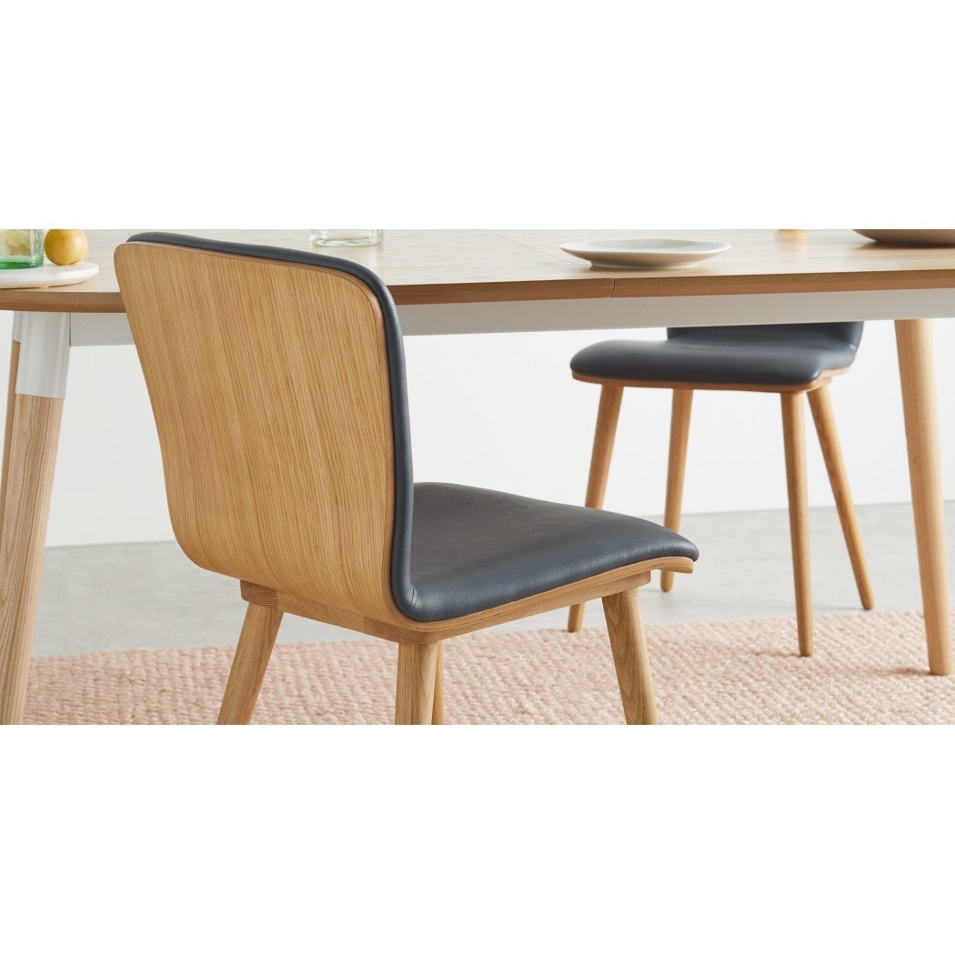 Geoffrey - Set of 2 Geoffrey Dining chairs, Oak and PU Leather Look – image 3