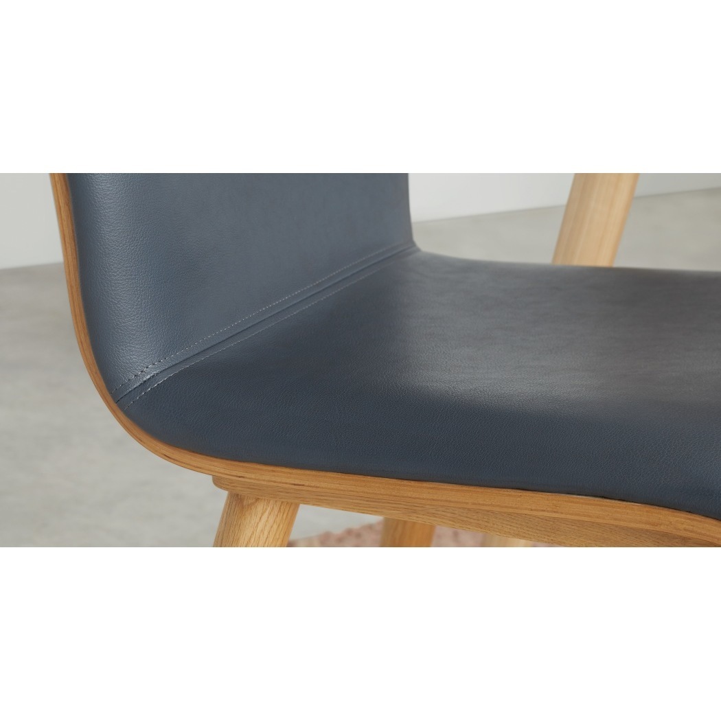Geoffrey - Set of 2 Geoffrey Dining chairs, Oak and PU Leather Look – image 4