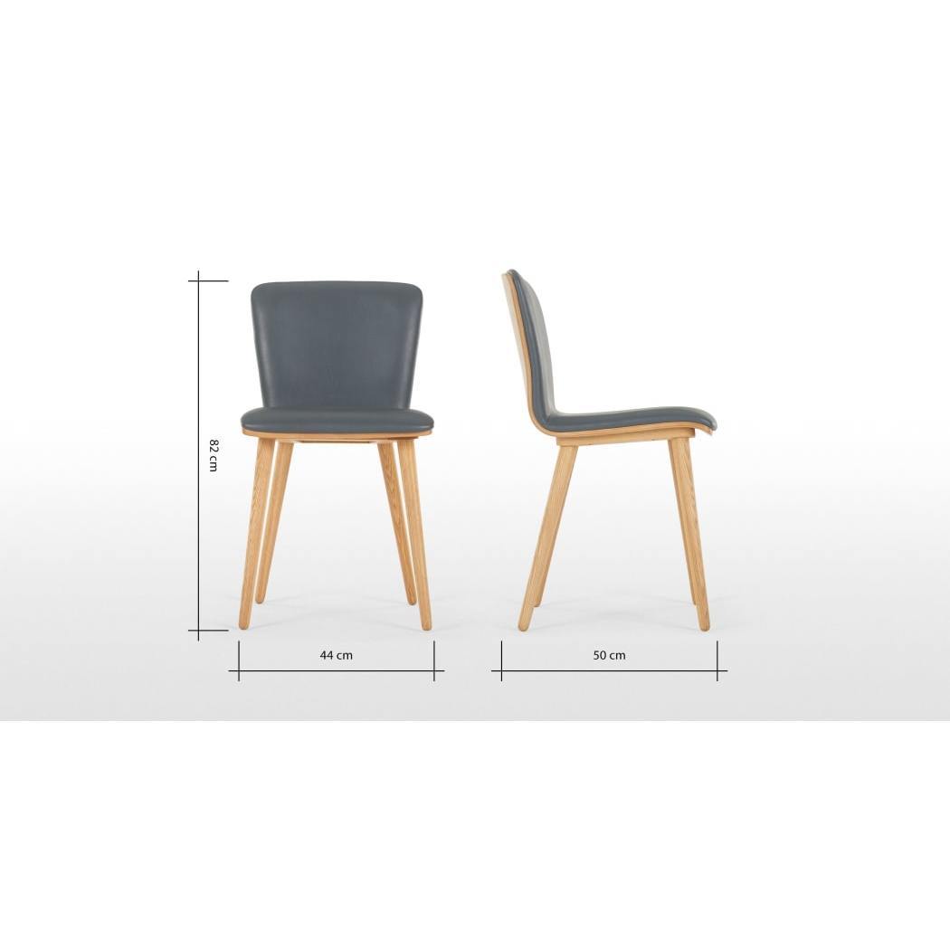 Geoffrey - Set of 2 Geoffrey Dining chairs, Oak and PU Leather Look – image 5