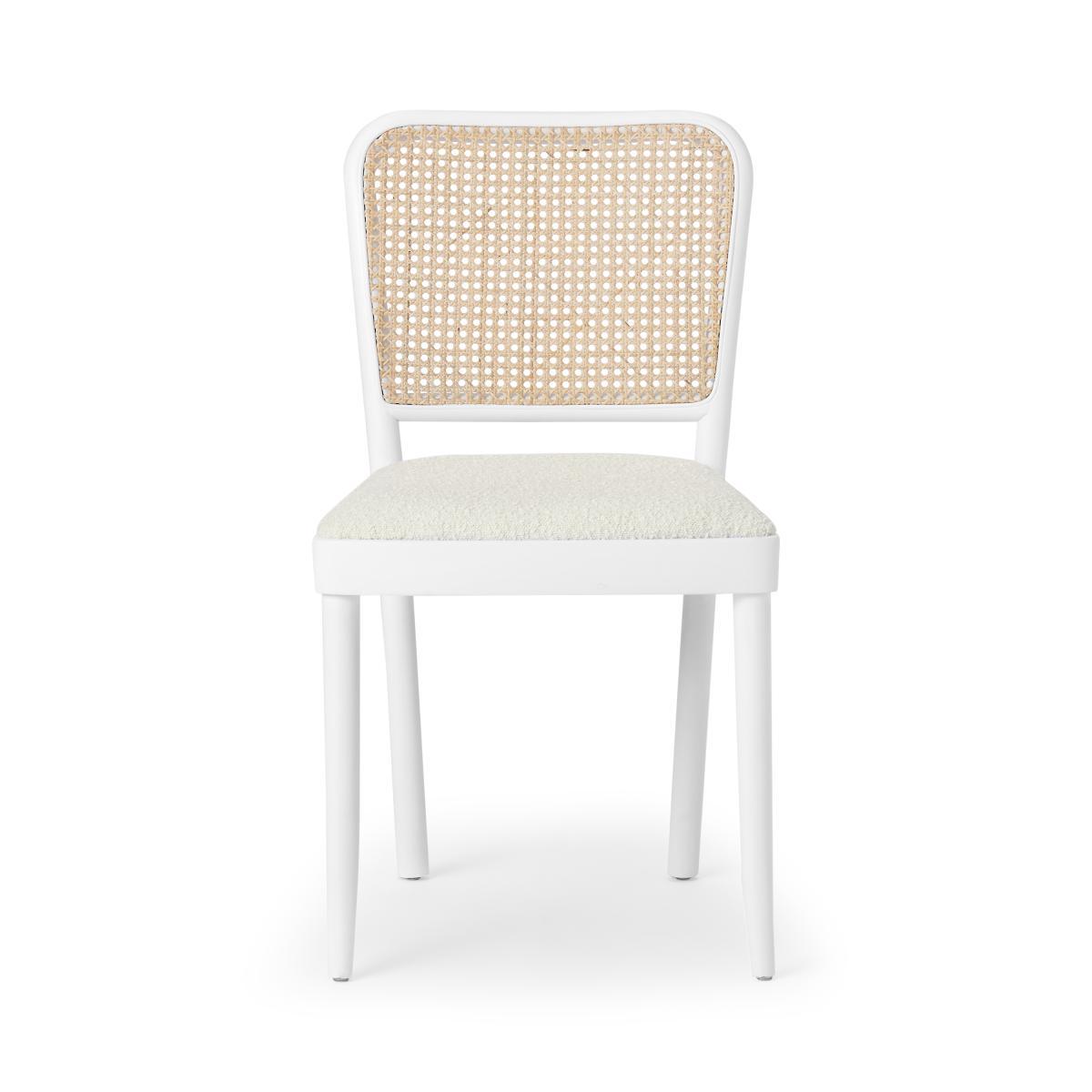 Raleigh Dining Chair, Whitewash Boucle & Rattan – image 2
