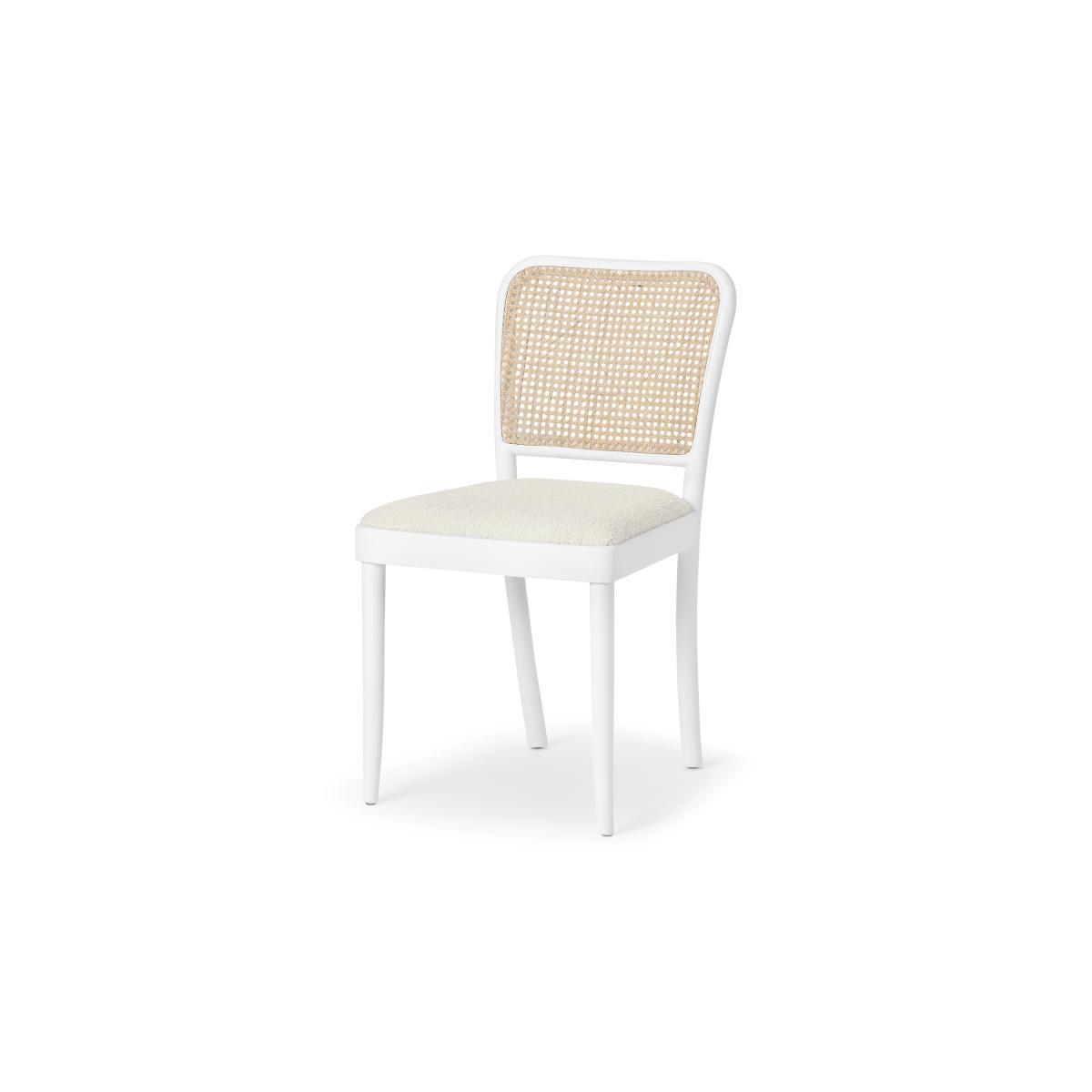 Raleigh Dining Chair, Whitewash Boucle & Rattan – image 3