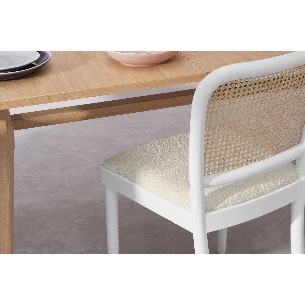 Raleigh Dining Chair, Whitewash Boucle & Rattan – image 5