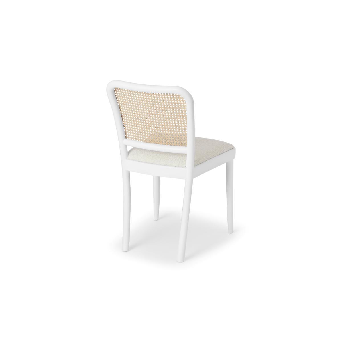 Raleigh Dining Chair, Whitewash Boucle & Rattan – image 6