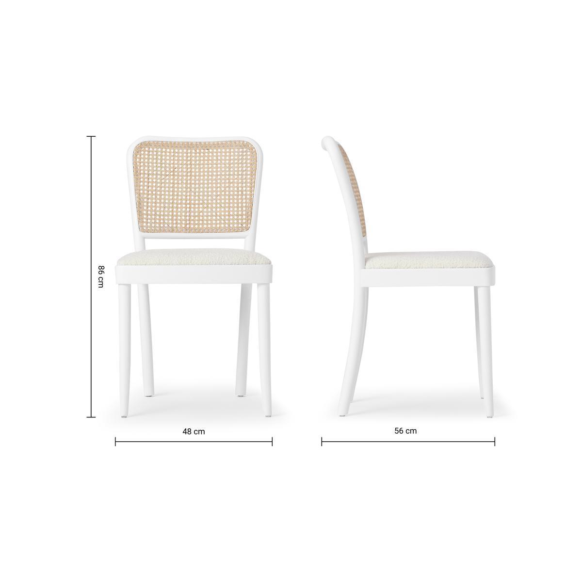 Raleigh Dining Chair, Whitewash Boucle & Rattan – image 9