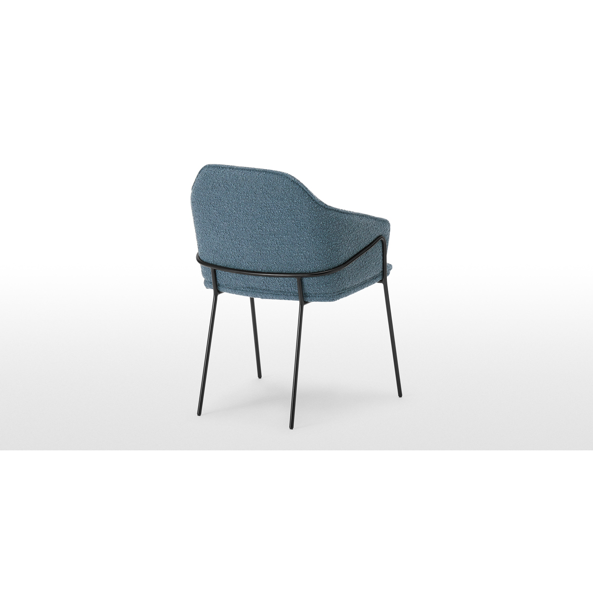 Stanley Carver Dining Chair, Dust Blue Boucle & Black – image 5