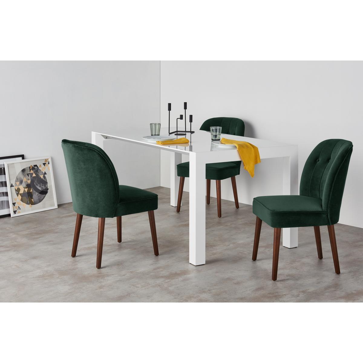 Margot Set of 2 Dining Chairs, Moss Green Velvet – image 3
