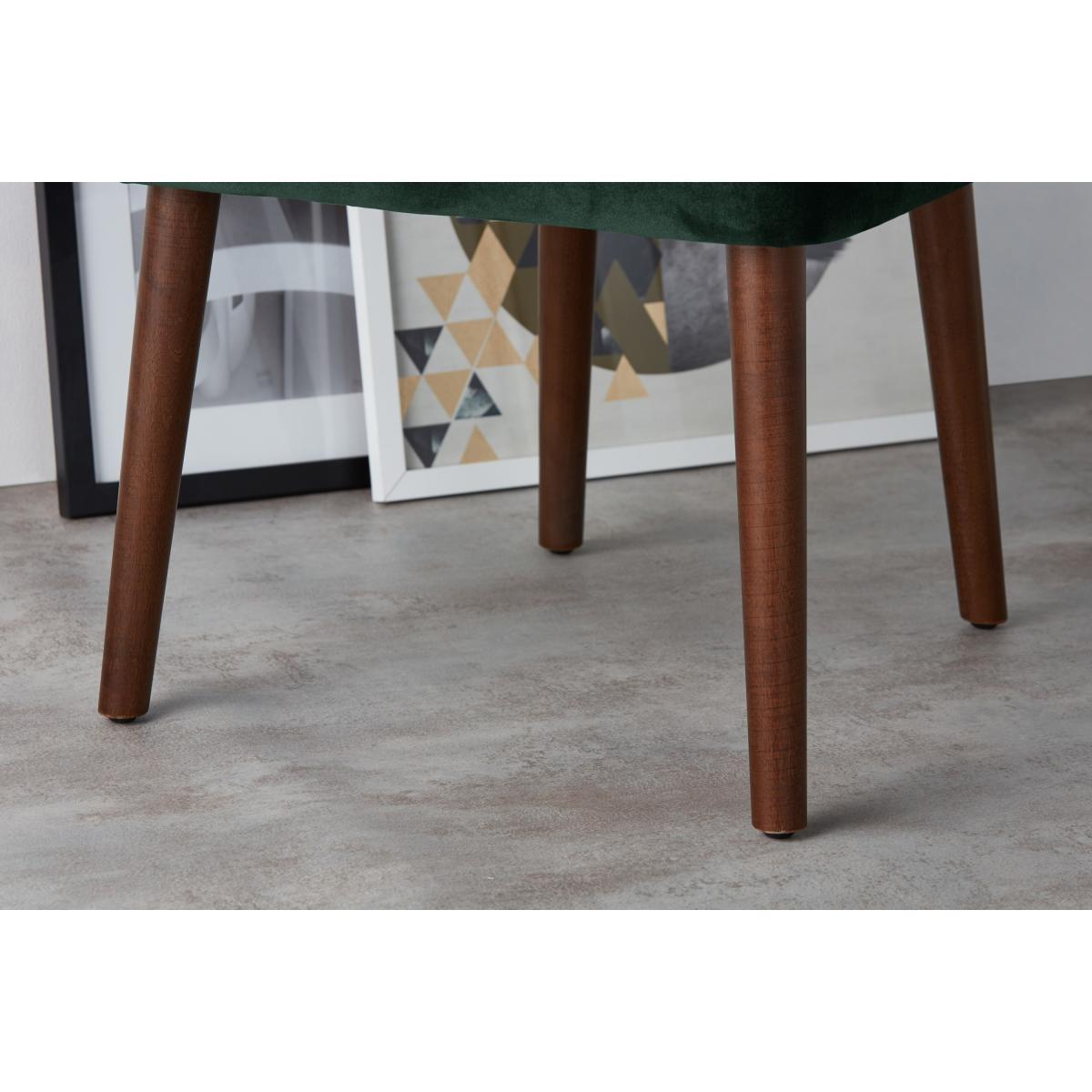 Margot Set of 2 Dining Chairs, Moss Green Velvet – image 4