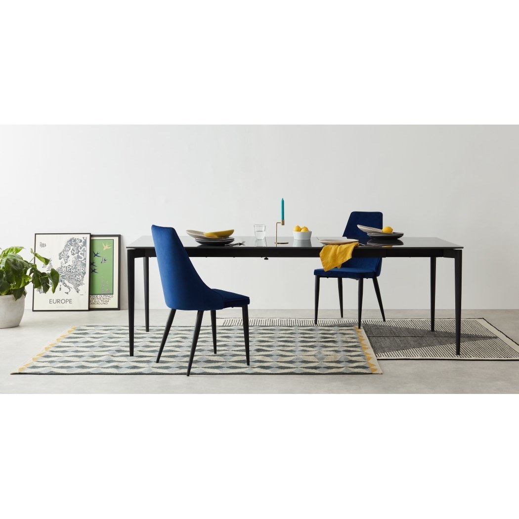 Julietta - Set of 2 Julietta Dining Chairs, Electric Blue Velvet – image 2