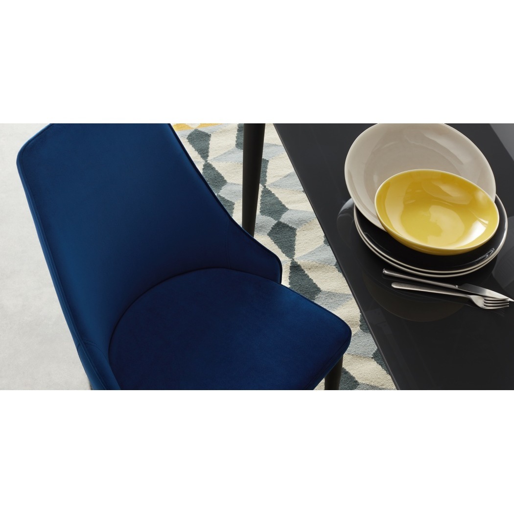 Julietta - Set of 2 Julietta Dining Chairs, Electric Blue Velvet – image 3