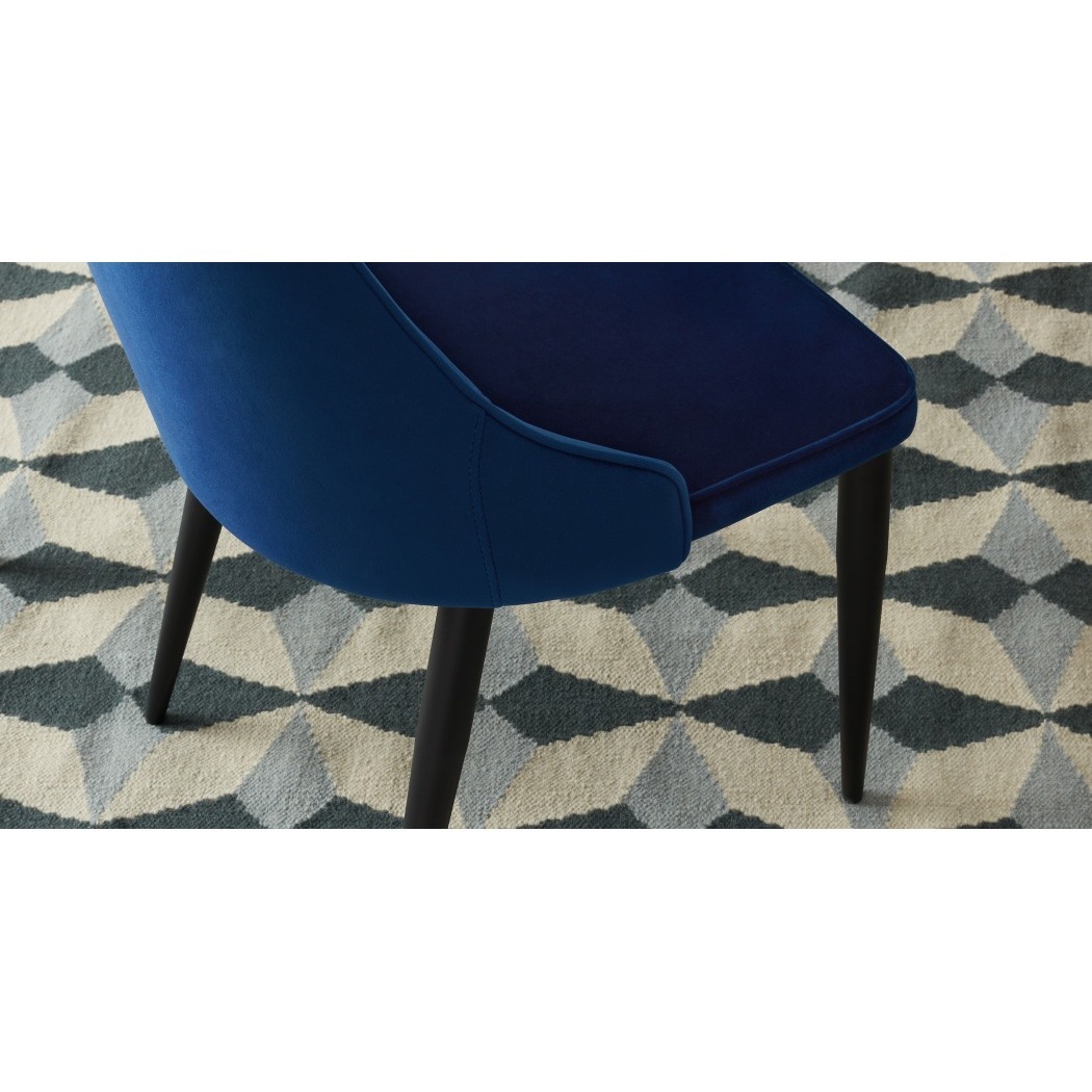 Julietta - Set of 2 Julietta Dining Chairs, Electric Blue Velvet – image 4