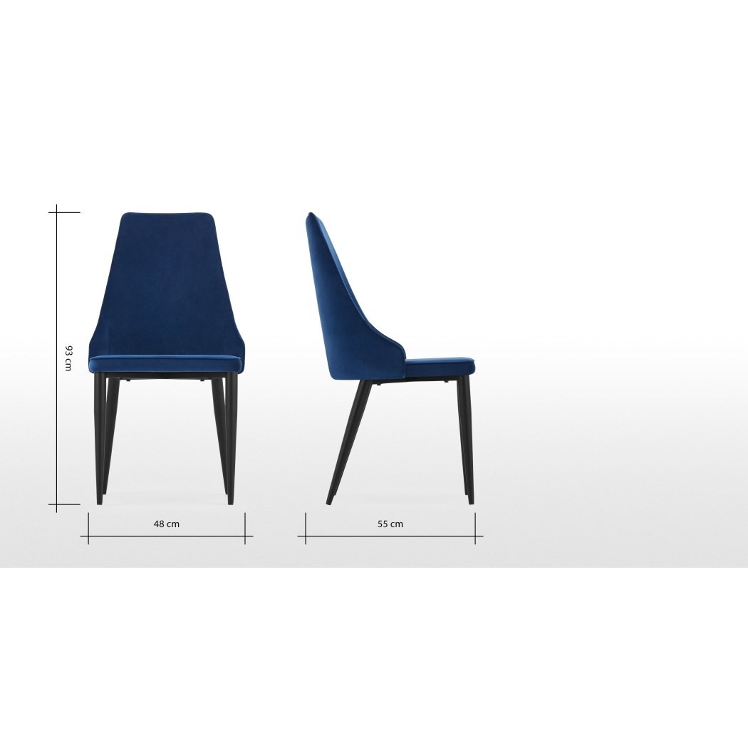 Julietta - Set of 2 Julietta Dining Chairs, Electric Blue Velvet – image 5