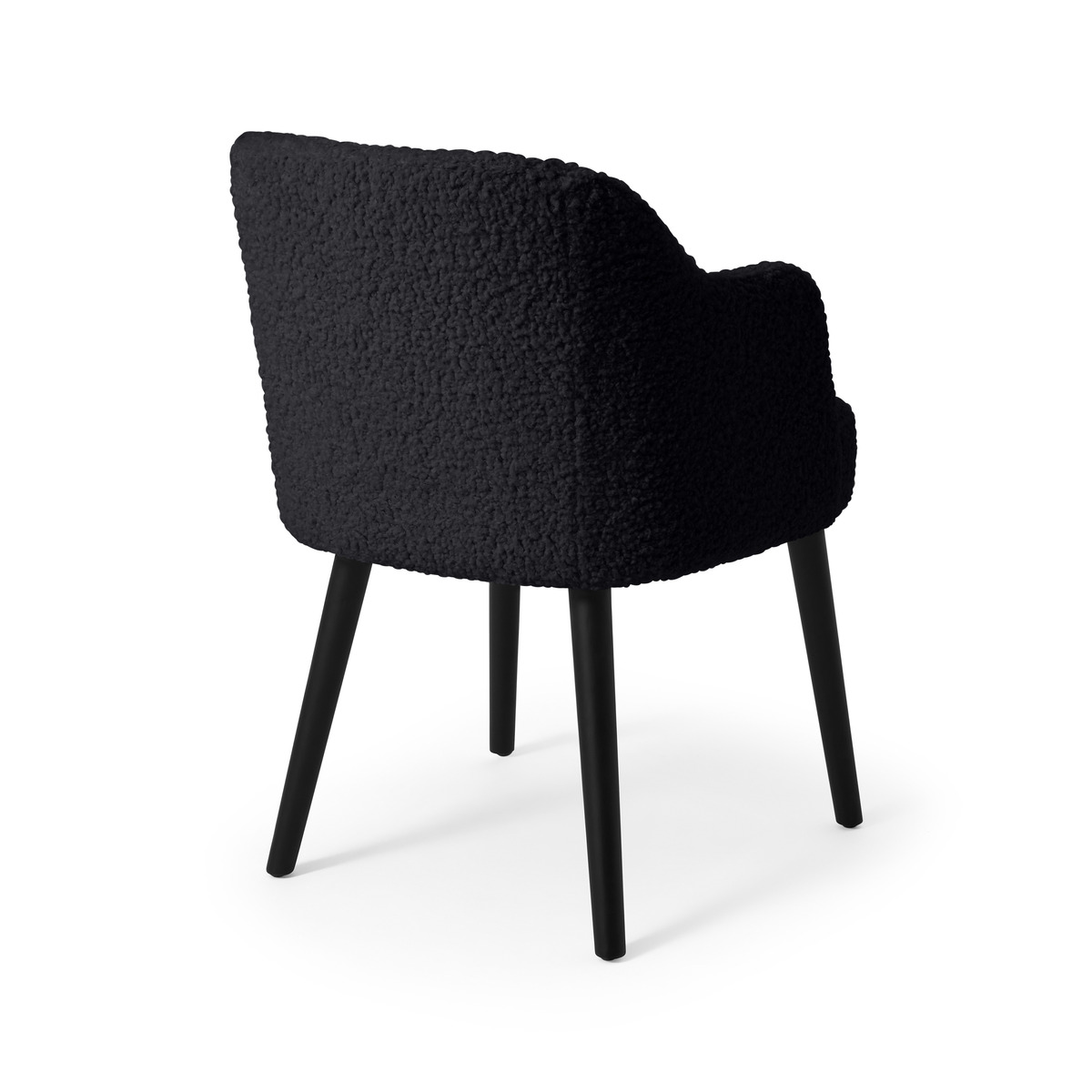 Swinton Carver Dining Chair, Black Faux Sheepskin with Black Legs – image 7
