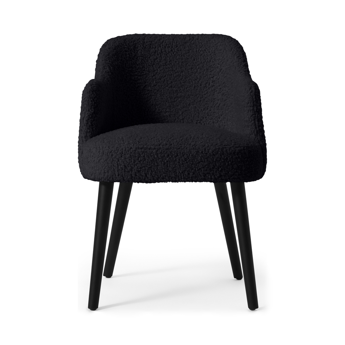 Swinton Carver Dining Chair, Black Faux Sheepskin with Black Legs – image 2